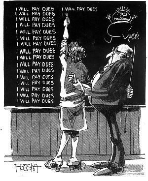 Dues NEA NRTW cartoon on NEA