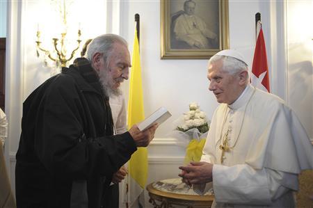 Pope Benedict XVI meets former Cuban leader Fidel Castro in Havana