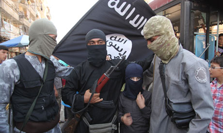 Militia fighters in Aleppo Syria